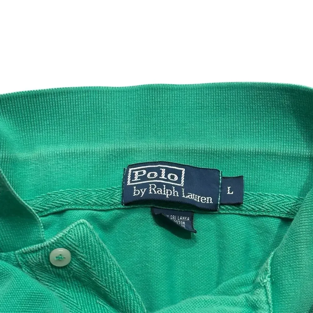 Vintage Polo Ralph Lauren Rugby Polo Kelly Green Double Big Pony Logo Large